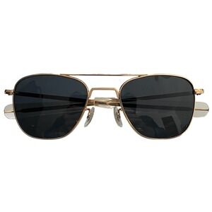 Vtg Randolph Engineering 5 1/2 Gold Tone Aviator Sunglasses Bayonet New Lenses